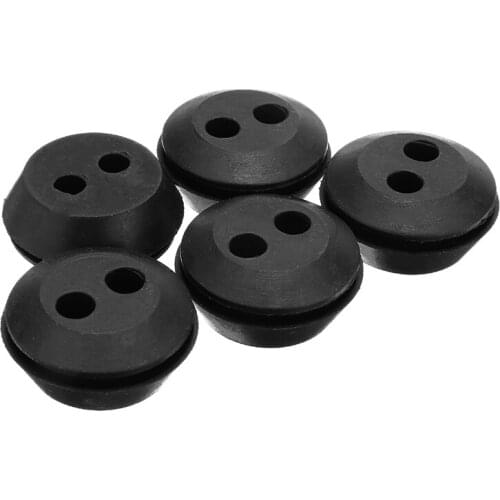 5Pcs 2 Hole Rubber Grommet Black Rubber Fuel Gas Line Grommet for Garden Lawn Mower Replacement Grommet Tools