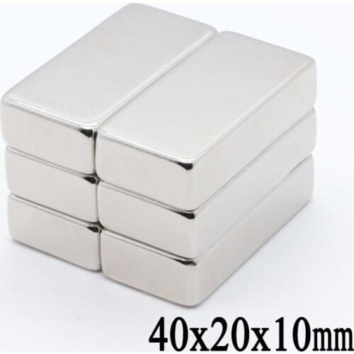 5pcs 40x20x10 mm N35 Super Strong Block Neodymium Magnets Rare Earth Magnet 40mm x 20mm x 10 mm