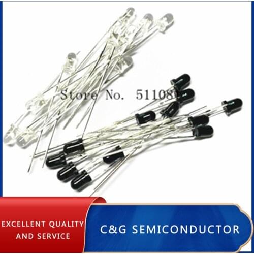 50pairs 3mm 940nm LEDs infrared emitter and IR receiver diodes EACH 50PCS