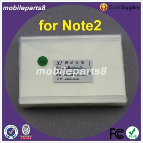50pcs/lot 250um For mitsubishi OCA optical clear adhesive double side sticker For galaxy note2 5.5inch