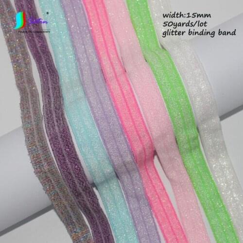 50yards High Quality Colorful Glitter 15mm Binding Band DIY Hand Cheongsam Dress Cloth Edge Sew Decorative Binding Band