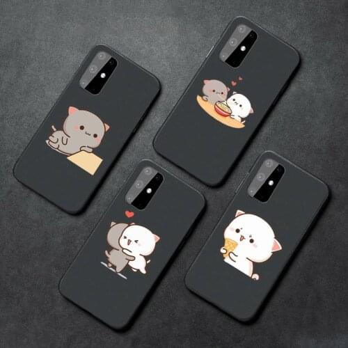 Peach cat Phone Case For Samsung A21S A32 A51 A52 A71 A50 A12 S10 S20 S21 Plus Fe Ultra