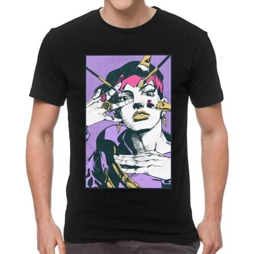Fashion Rohan Kishibe T-shirt Men T Shirt Short Sleeve Jojos Bizarre Adventure Anime Jjba Manga Tshirt Cotton Tee Tops Clothes