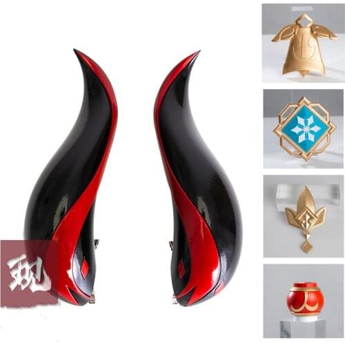 Genshin Impact Ganyu Cosplay Horn Hair Clip Hair Pin Halloween Carnival Costumes Accessories Props for Christmas Fancy Party