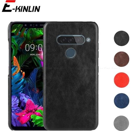 Litchi Leather Skin Back Cover For LG Stylo 5 5x Q7 Alpha Plus Q7a G8 G8S V40 V50 ThinQ 5G Ultra Thin Slim Plastic Phone Case