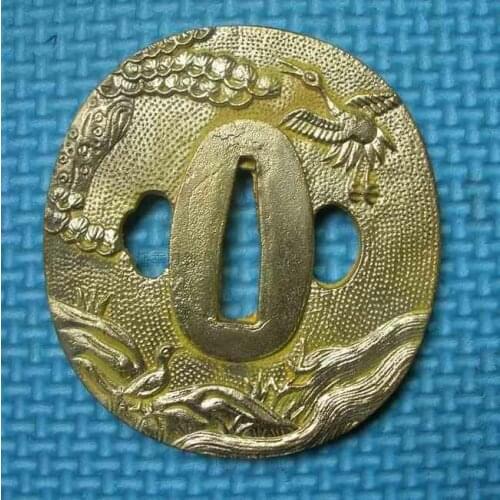 Nice Brass Guard Tsuba For Japanese Samurai Katana Sword Knife Wakizashi HandMade DIY Accessory