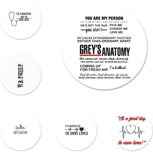 Greys anatomy Hot selling Icons Pins Badge Decoration Brooches Metal Badges For Backpack Decoration 58mm