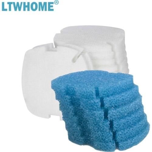 LTWHOME Compatible Blue Coarse Foam and White Filter Floss Replacement for Tetra VX-60 75 90, PVX-75 90