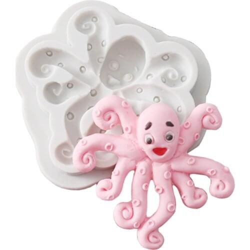 Marine Series Octopus Fondant Cake Silicone Mold, Chocolate Mold, Clay Mold, Kitchen Baking Gadget, Biscuit Mousse Mold,Dropship