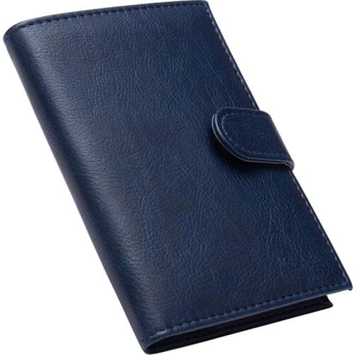 Russian Buckle Blue Solid Color National Passport Cover Built In Rfid Blocking Protect Personal Information