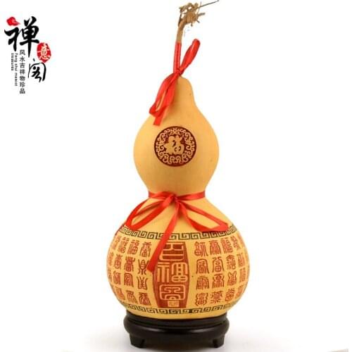 Pavilion natural gourd carved ornaments hundred fortune Arts & Crafts lucky draw