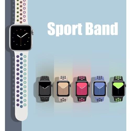 Strap for Apple watch band 44mm 42mm iwatch band 38mm 40mm silicone bracelet apple watch 6/5/4/3/2/1 44 mm 42 mm watchband