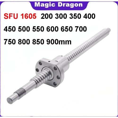 CNC Ball Screw C7 sfu1605 flange single Ballnut BK/BF12 RM1605 End Machined CNC SFU1605 200 300 350 400 450 500 550 600 650mm