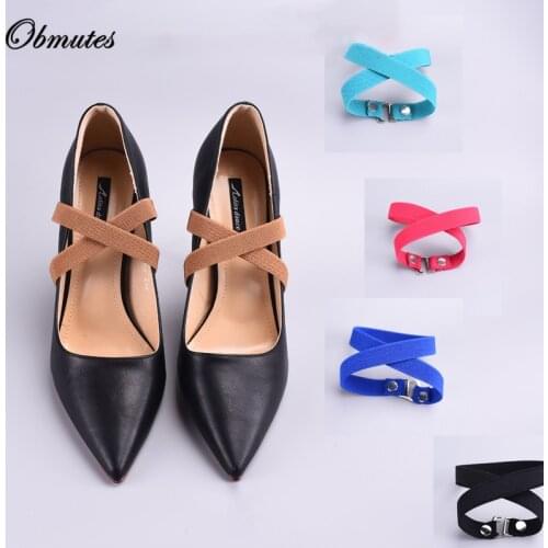 1 Pair Candy Color Shoelaces for Womens High Heels Elastic Anti-Falling Beam Shoe Strings Ankle Straps