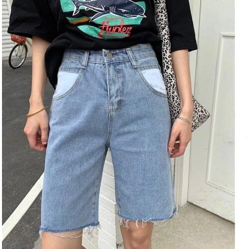 Jean Shorts Women Summer Casual Loose Bike Shorts Korean Style Denim Shorts Streetwear Short Pants Women Jeans Shorts