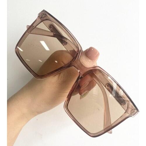 Black Square Oversized Sunglasses Women Big Frame Colorful Sun Glasses Female Mirror Tea Oculos Unisex Hip Hop Shades
