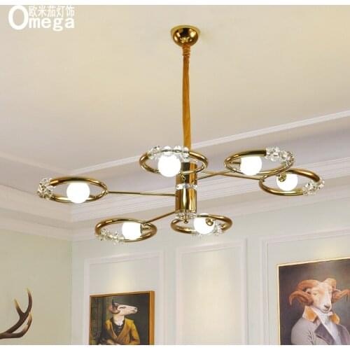 Modern creative fashion ring chandelier living room dining room bedroom crystal chandelier designer model room showroom lamp