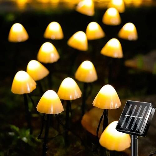 6.5M/5M/3.5M Solar LED String Light Outdoor IP65 Waterproof Mushroom Light Garland Patio Decoration Solar Garden Fairy Lights