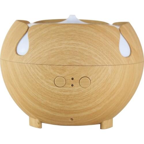 2020 Led Light Ultrasonic Air Humidifier Diffuser 600ml Aromatherapy Wood Grain Essential Oil Diffuser Cool Mist Maker for Home