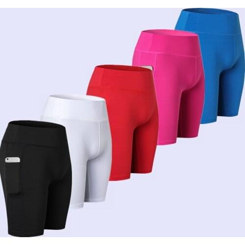 Women Casual Elastic High Waist Fitness Yoga Shorts Running Gym Stretch Sports Short PantsTravel Sportswear
