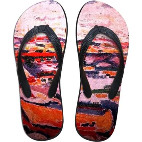 2021 Women Fashion Casual Vacation Summer Beach New Flip Flops For Girls Slippers Sandals Painting Printing Lady Flats Shoes