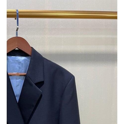 Women Fashion Blazer Coat 2021 New Autumn Winter Long Sleeve Single Diamond Button Notched Office Ladies Wool Blend Suit