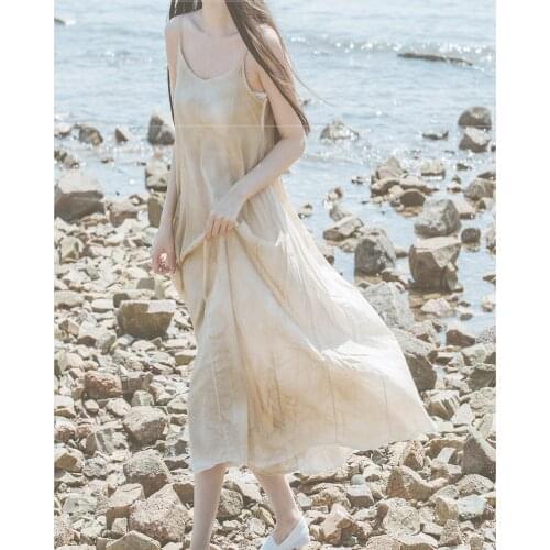 Women Loose Printed Spaghetti Strap Dress Ladies Summer Dress Female 2021 Patchwork Dresses