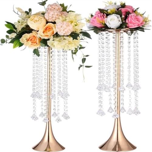 12pcs)60cm Tall)Tall Wedding Centerpieces For Tables, Centerpieces for Dining Room with Crystal,Vases For Centerpieces vase 349
