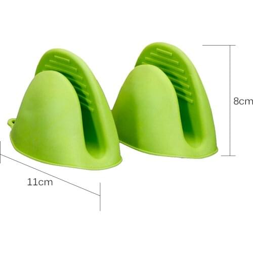 2pcs Mini Oven Mitts Silicone Mitt Cooking Pinch Mitts Heat Insulation Heat Resistant Finger Protector Pinch Grip Gloves