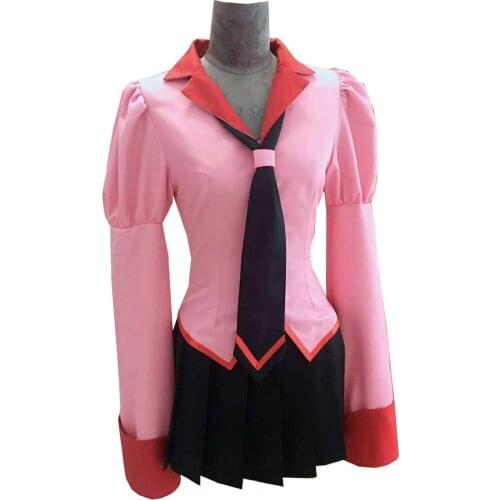 2019 Anime Owarimonogatari Oshino Ougi Cosplay Costumes Bakemonogatari Halloween Pink School Girls Uniforms