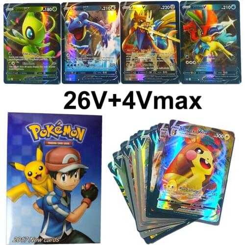 30pcs Pokemon Cards V Vmax Shining Card English Sword Shield Booster Box Collectible Trading Card Game For Kids Childer Toy Gift