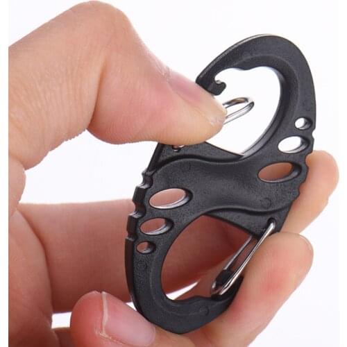 5pcs/Set 8 letter buckle steel material hollow lightweight design climbing backpack fast hanging mountaineering buckle keychain