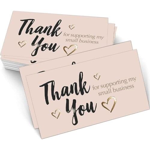 50Pcs/Pack Thank You For Supporting My Small Business Card 5*9 CM Thanks Greeting Card Decoration For Small Shop Gift Packet