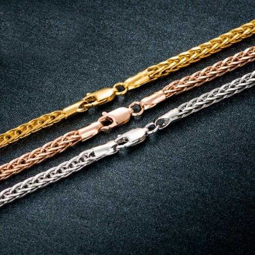 70cm Pure AU750 Gold Necklace Chain Mens Heavy Gold Wheat Link Chain Necklace