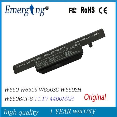 11.1V 48.84WH New Original Laptop Battery for Clevo W650BAT-6 W650SJ PC-Specialist K650D K610C K570N K590C K710C K750D series