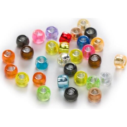 Random Mixed Acrylic Barrel Crafts Foil Findings Jewelry Making Spacer Beads Women Children DIY Bracelet Necklace 6-12mm