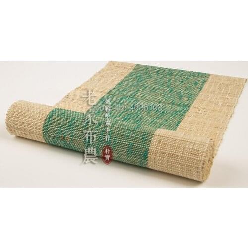 Handmade Zen tea mat Natural Ramie 100x35cm tea towel Green color Tea Napkins cloth Teahouse Tea Art