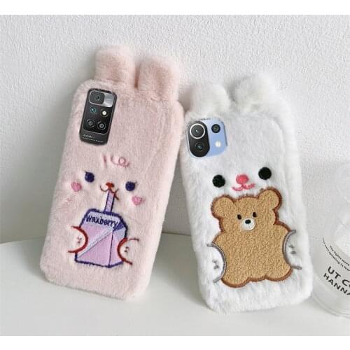 Hairy Warm Case for Xiaomi Mi 10 Ultra POCO X3 NFC X2 F2 M2 Pro 9T A2 Lite A3 Redmi Go S2 K20 5 Plus 5A Note 7 8 9 3D Dog Cover