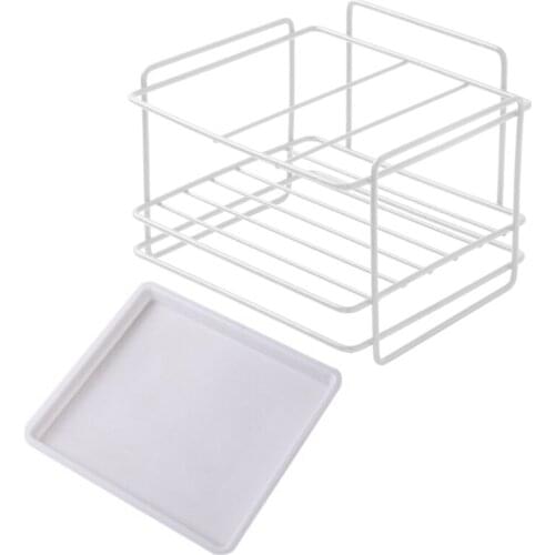 Sponge Holder Soap Drain Storage Rack Kitchen Sink Organizer Rag Dishcloth Brush Iron Shelf Bathroom Accessories