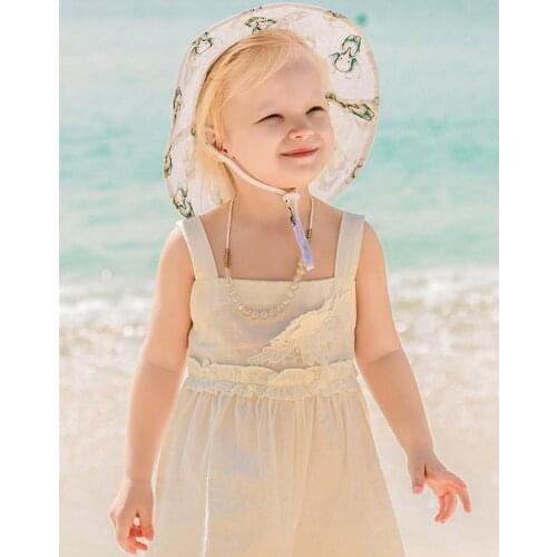 Baby Sun Hat Sun Protection Beach Bucket Hat Wide Brim Summer Cap 2021 Fashion Baby Girl Hats Summer Floral Bowknot Cap