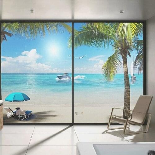 Customized transparent opaque window balcony shading stickers bathroom toilet decoration electrostatic frosted glass film