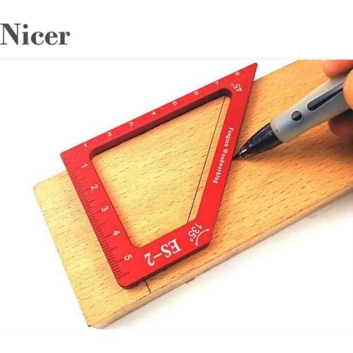 ES-2 Woodworking Ruler 90 Degree Square 45 Degree Angle Ruler Woodworking Scribe Mark Line T-Type Ruler Measure Tools For Wood