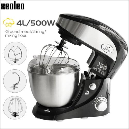 XEOLEO 4L Planetary Mixer Electric Food Stand mixer Dough mixer Cream Egg Whisk Blender with Dough Hook Food processor 3 speeds