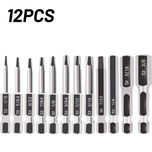 12 Pcs Drill Bit Impact Screwdriver Bit Hex Key Allen Bit Set Quick Change Connect For Power Tools Accessories