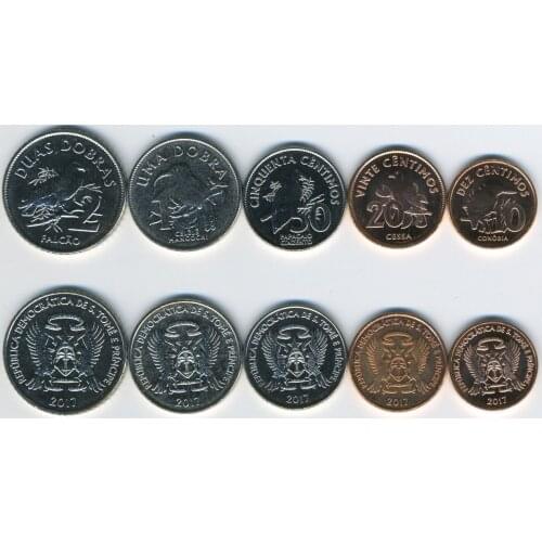 Sao Tome and Principe 5 coins set 2017 brand new 100% Authentic Original Coin Collectibles UNC