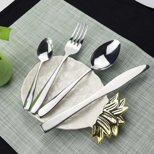 Stainless Steel 24pcs Tableware Western Cutlery Set knife spoon fork Dinner Set for 6 Person Family Supplies with Wood Gift Box