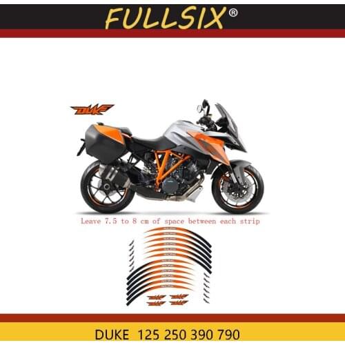 Motorcycle front&Rear Edge Outer Rim Sticker Wheel Decals Reflective waterproof stickers For KTM DUKE 125 250 390 790 1290super