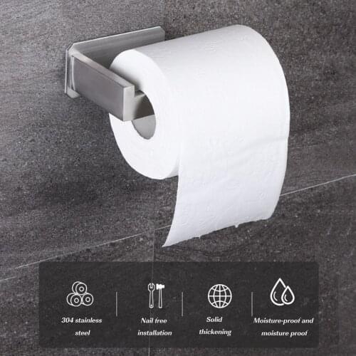 2 Pieces Wall Mounted Style Bathroom Toilet Paper Holder Household Bath Paper Tissue Towel Stand Rack Stainless Steel