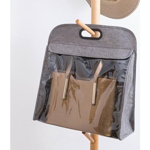 Transparent Dust Cover Purse Handbags Storage Bag Waterproof Hanging Storage Organizer Dustproof Protective Bag With Handle