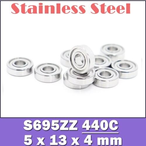 S695ZZ Bearing 5*13*4 mm ( 10PCS ) ABEC-1 440C Roller Stainless Steel S695Z S695 Z ZZ Ball Bearings